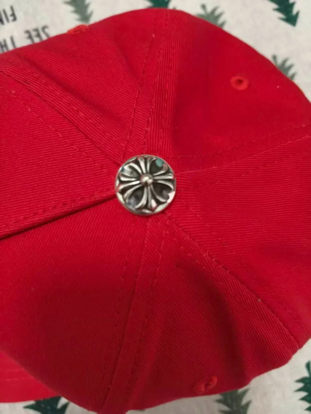 Chrome Hearts CH Logo Embroidered Baseball Cap, Red